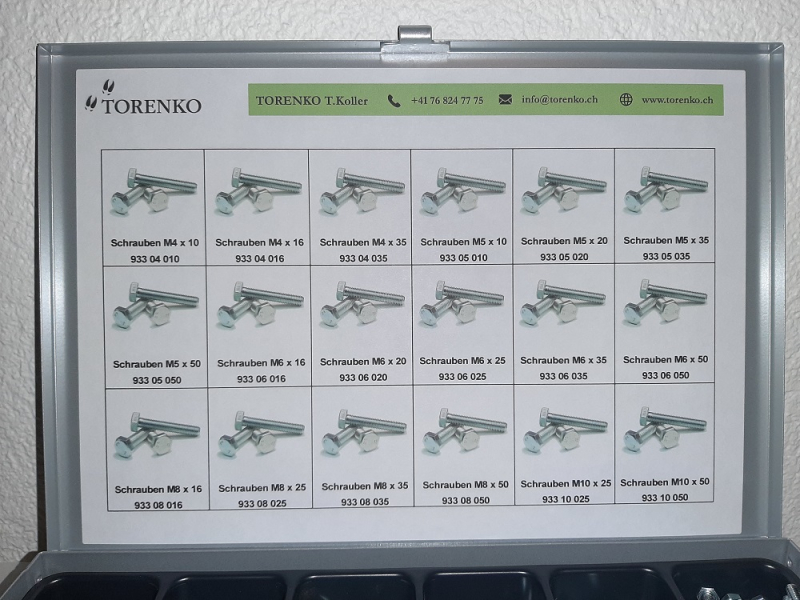 Sortiment Schrauben 6-kant metrisch DIN 933